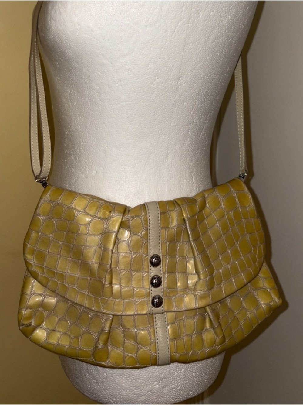 Vintage Stylish Mustard Yellow Crossbody Bag - Women